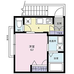 シャーメゾン荻窪 2階1Kの間取り