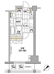 パークハビオ渋谷 1Kの間取図画像
