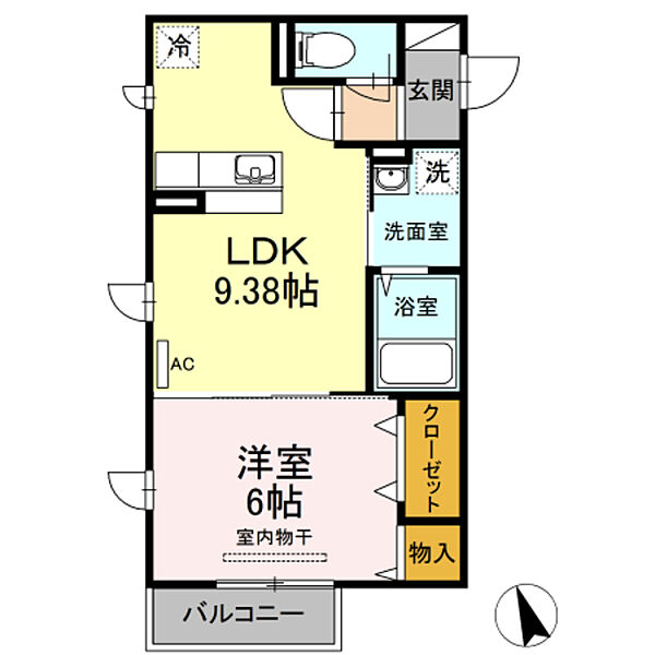 サウスメゾン 205｜神奈川県横浜市青葉区すみよし台(賃貸アパート1LDK・2階・37.80㎡)の写真 その2