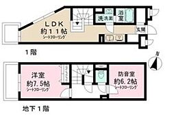 Admiral Himonya 1SLDKの間取図画像
