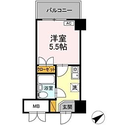 コンフォール小泉 1Kの間取図画像