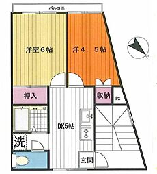 アンフィニタキノガワ 2DKの間取図画像