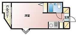 プラティーク荻窪 3階ワンルームの間取り