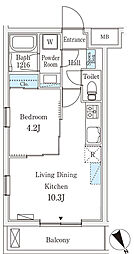 Ｖｉｌｌｅ　Ｇｒａｃｅ永福町 2階1LDKの間取り