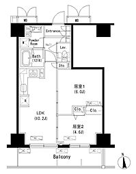 ParkAxis元浅草STAGE 2LDKの間取図画像