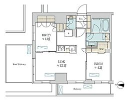 ブリリアイスト清澄庭園 2LDKの間取図画像