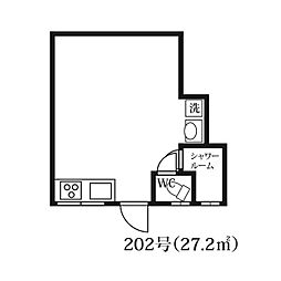 渡辺日進ビル ワンルームの間取図画像