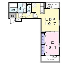 グレイスコート 1LDKの間取図画像
