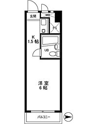 五反田ダイヤモンドマンション 12階1Kの間取り