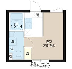 レピュア東十条駅前レジデンス 4階1Kの間取り