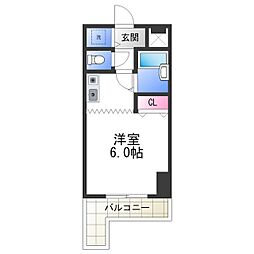 レジデンス川原 1Kの間取図画像