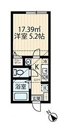 川崎市多摩区生田6丁目アパート 1Kの間取図画像