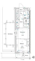 ラティエラ滝野川 1DKの間取図画像