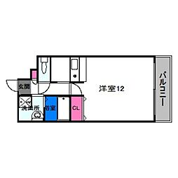 エミネンスパレス 5階1DKの間取り