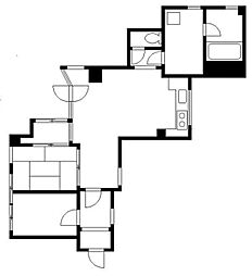 キマイラビル 1階2LDKの間取り