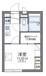 レオパレスかつらぎ 1Kの間取図画像