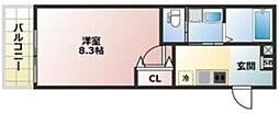 AREGRIA高速長田 1Kの間取図画像