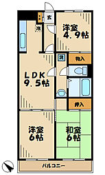 ニューパレス2 2階3LDKの間取り