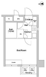 千歳プラザ 7階ワンルームの間取り