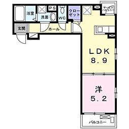 ル・リアン柏の葉2 1LDKの間取図画像