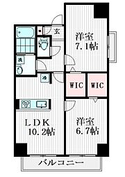 TK猿楽町レジデンス 2DKの間取図画像