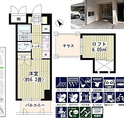 タキミハウス渋谷 1Kの間取図画像