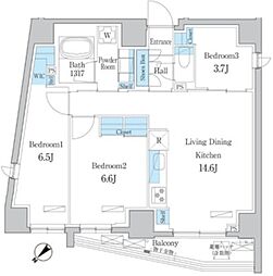 デュオフラッツ板橋大山 5階3LDKの間取り