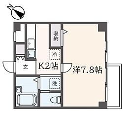 ホームシナノヤ 1Kの間取図画像