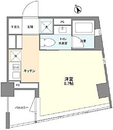フルハウス代々木 2階ワンルームの間取り