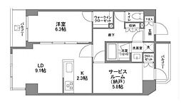 ジェノヴィア五反野スカイガーデン 1SLDKの間取図画像