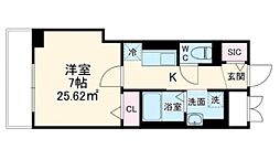 イーストビューパレス 1Kの間取図画像
