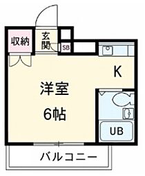 プラーズ上溝 ワンルームの間取図画像