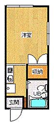 ファーストシティ橋本 ワンルームの間取図画像