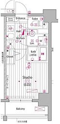 ガーラ・アヴェニュー渋谷 1Kの間取図画像
