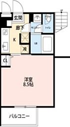 福生セイワレジデンス 3階1Kの間取り