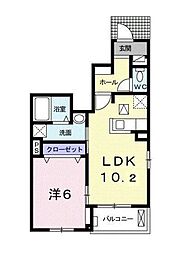 メゾンソフィア 1階1LDKの間取り