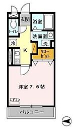 シャルムHA 1Kの間取図画像
