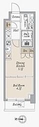 オーキッドレジデンス住吉 1DKの間取図画像