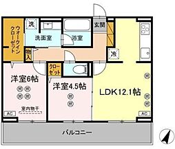 アリッサム I 2LDKの間取図画像