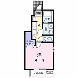 ジェミニ 1階1Kの間取り