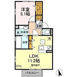 メゾン ラフィネ 1階1LDKの間取り