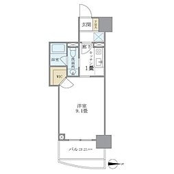 マイプレジール広尾 1Kの間取図画像