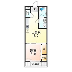 Osaka Metro今里筋線 清水駅 徒歩14分の賃貸アパート 1階1LDKの間取り