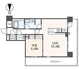 HILL CREST OYAMA 1LDKの間取図画像