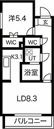 JR東海道本線 沼津駅 徒歩10分の賃貸マンション 4階1LDKの間取り