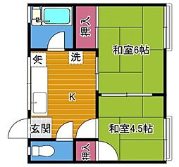 山手ハイツ 2階2Kの間取り