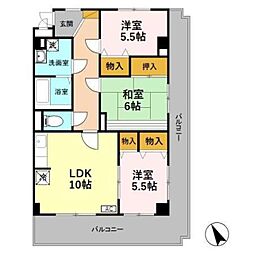 ロイヤルプレイス010 3LDKの間取図画像