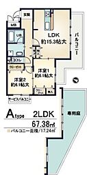 フロレアール潮江 2LDKの間取図画像