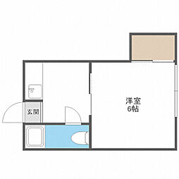 市川コーポ 1Kの間取図画像