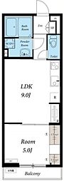 リブリ・朝霞B 1LDKの間取図画像